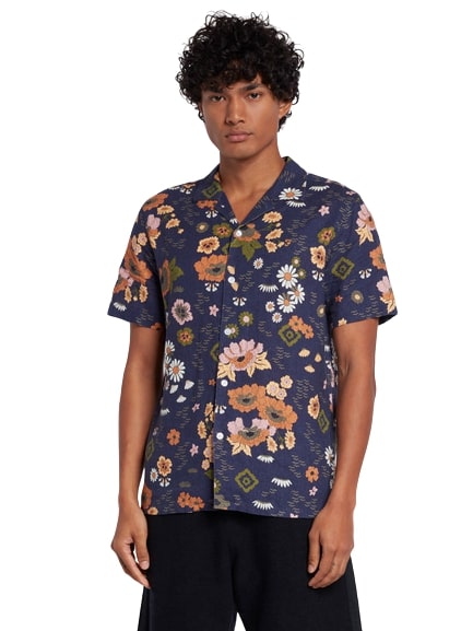 FARAH Laguna Casual Fit Short Sleeve Revere Floral Print Shirt F4WSD036